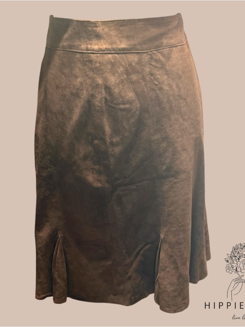 Vintage VS2 by Vakko Expresso Brown Suede Skirt Size 12